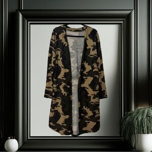 BOGO! Camouflage Open-Front Cardigan